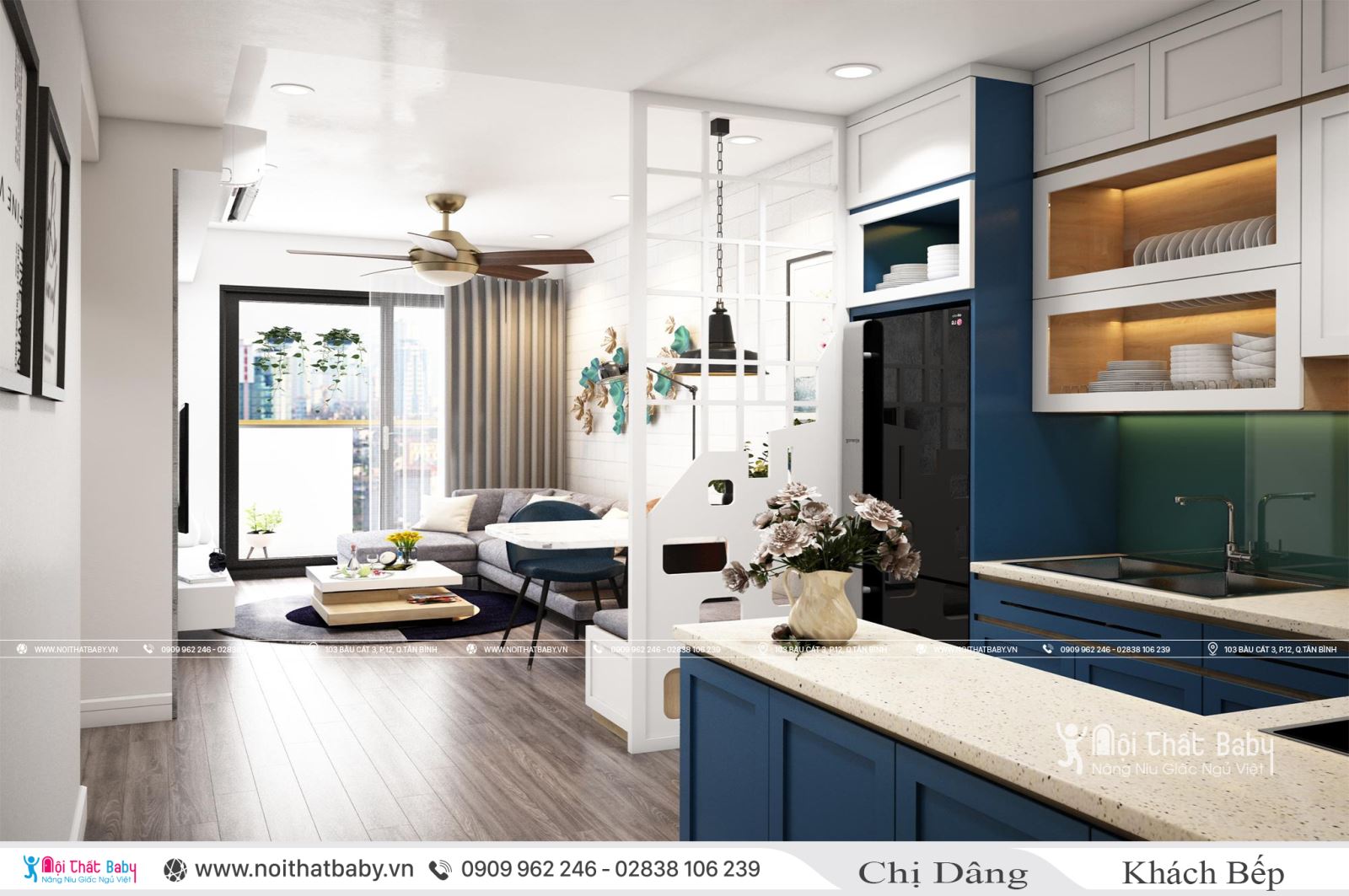 Thiết kế và thi công nội thất trọn gói tại căn 71m2 chung cư Emerald Celadon City